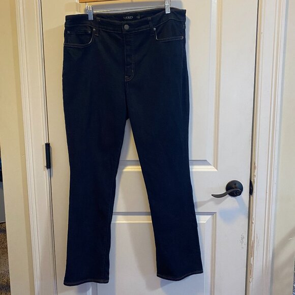 Ralph Lauren Dark Wash Straight Leg Plus Sized Jeans Women's 16 - Picture 1 of 7